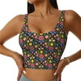 thumbnail image 2 of Lsque Mexican Folk Art Floral Printed Women'S Sports Bra, Compression, Moisture Wicking, High-Impact Sports Bra For Women,Supportive sports bra-XX-Large, 2 of 9