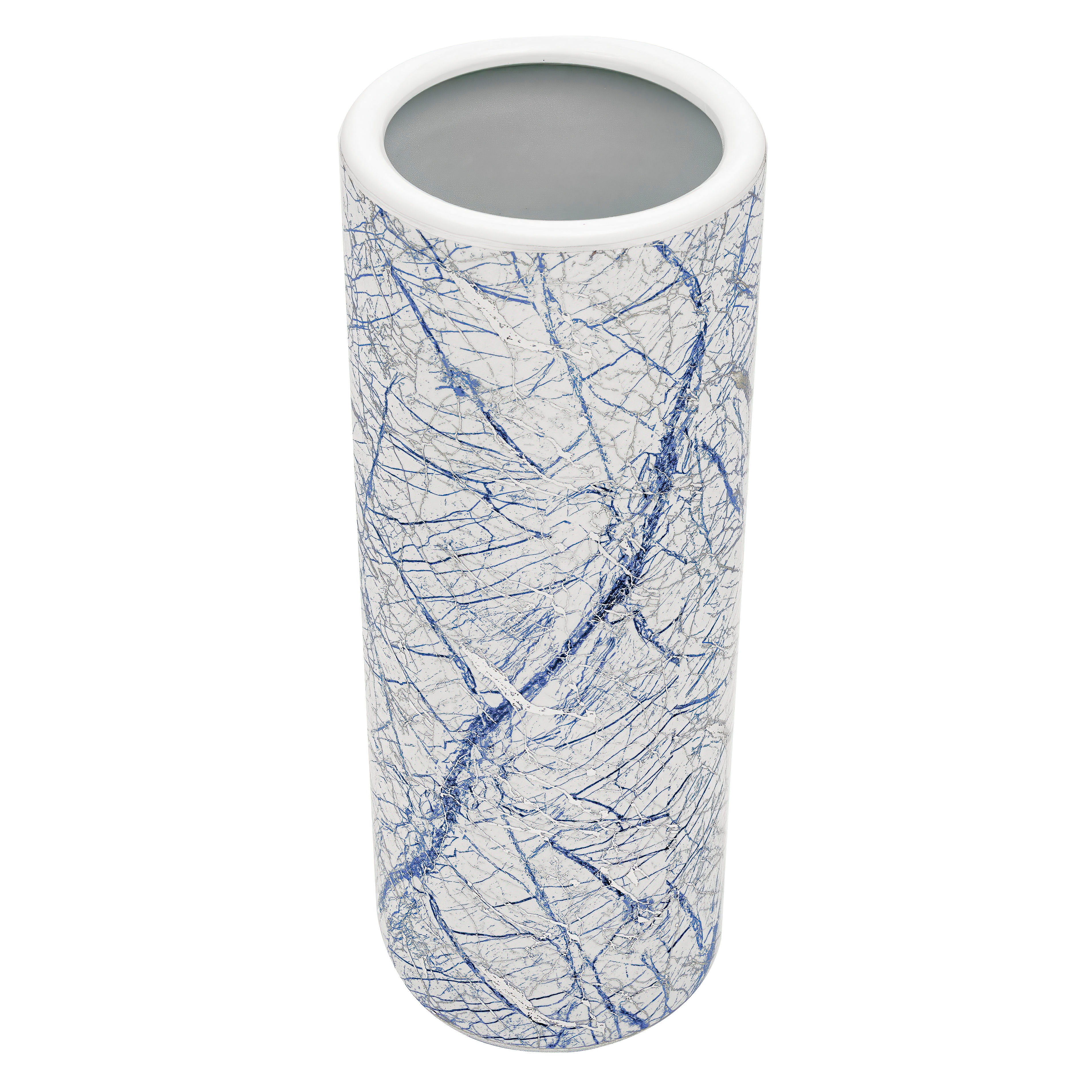 Red Lantern 24" Abstract Blue & Silver Umbrella Stand