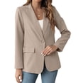 thumbnail image 2 of Womens Button Long Sleeve Suit Jackets Business Casual Solid Color Lady Blazer, 2 of 5