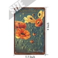 thumbnail image 5 of Poppies Wall Art Flower Tin Sign Floral Garden Sign The Field of Poppies Vintage Metal Tin Signs for Men Women Farmhouse Rustic Wall Decor for Home Bars Clubs Cafes 5.5x8 Inches, 5 of 7
