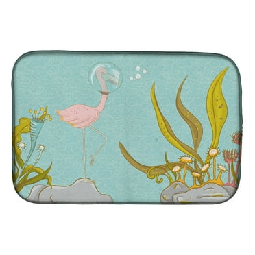 Flamingo Underwater #2 Dish Drying Mat