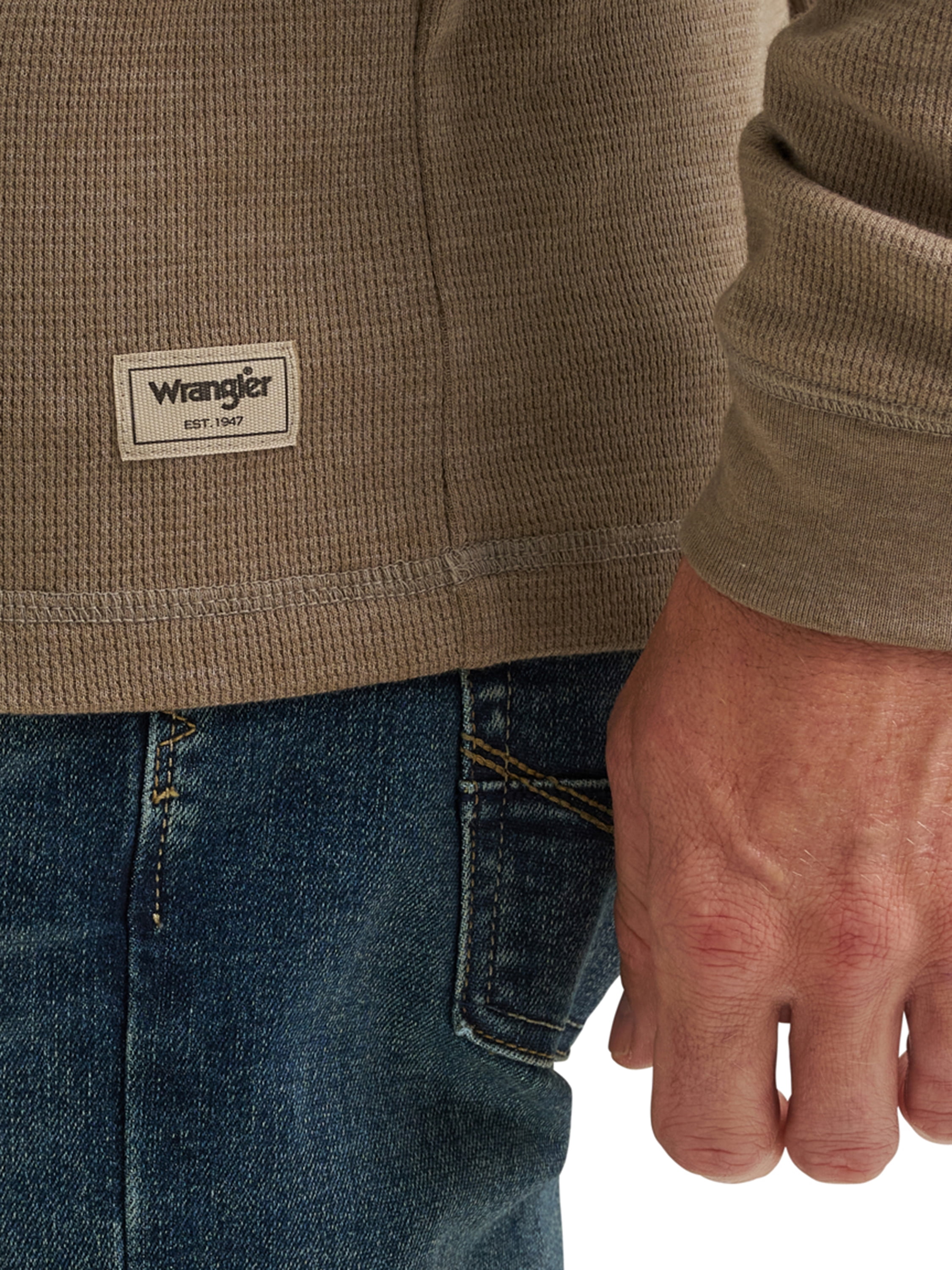 Wrangler® Men's Long Sleeve Henley Shirt, Sizes S-3XL