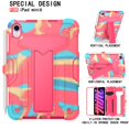 thumbnail image 3 of Dteck Case for Apple iPad mini 6th Generation 8.3-inch (2021),Shockproof Rubber Armor 3-Layer Protection Case Hybrid Hard Kicstand Cover for iPad mini 6,Rose/Colorful, 3 of 4