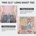 thumbnail image 6 of Pioneer Flower Floral Print Pattern Apron-Garden Aprons for Women with Pockets-Cotton Linen Waterproof Kitchen Cooking Gardening Aprons Adjustable for Kitchen,Cooking,BBQ and Salon 33x27 Inch, 6 of 7