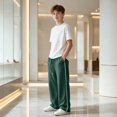 thumbnail image 2 of JFTTX Boys' Baggy Sweatpants Open Bottom Straight Leg Sweatpants for Boys Elastic Waist Drawstring Casual Sweat Pants with Pockets, 2 of 6