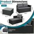 thumbnail image 2 of Walsunny 3 Piece Gray Outdoor Furniture Sectional Sofa Patio Set with Black Rattan Wicker, 2 of 8