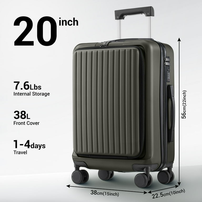 Carry on Luggage 22 X 14 X Airline Approved, 20 Inch Suitcase
