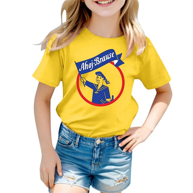 XDZJLR T-Shirt Filles Carnaval Enfants Imprimé Couleur Col Rond Manches Courtes 4-5 Ans