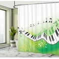 thumbnail image 4 of Ambesonne Music Shower Curtain, Piano Keys Green Curvy, 69"Wx84"L, Lime Green Black White, 4 of 4