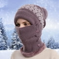 thumbnail image 2 of Women Winter Outdoor Riding Headgear Cold-Proof Ski Cap Warm Bib Face Cover Integrated Cold-Proof Hood Hat Leisure Vacation Daily Cap, 2 of 4