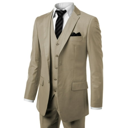 New 54l Mens Suit - MONDAYSUIT Men's Modern Fit 3-Piece Suit Blazer Jacket Tux Vest & Trousers