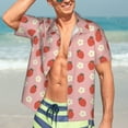 thumbnail image 5 of Yiaed Strawberry Print Hawaiian Shirt for Men Short Sleeve Button Down Shirts Beach Shirts for Men-3X-Large, 5 of 5
