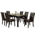 thumbnail image 3 of Faux Marble & Pine Wood Dining Table, Brown, 3 of 3