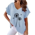 thumbnail image 2 of Short Sleeve Womens Tops Cotton T Shirts Print Tops for Women Y2k Plus Size Tops for Women Dressy, 2 of 4