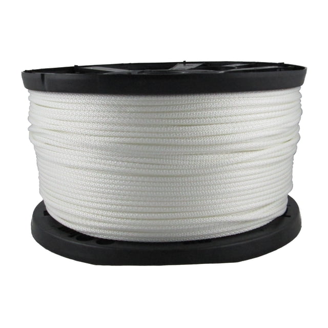 3/16 inch Dacron Polyester Rope - 1000 Foot Spool | Solid Braid - Industrial Grade - High UV and Abrasion Resistance - Low Stretch