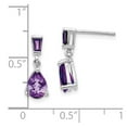 thumbnail image 3 of 14k White Gold Amethyst Dangle Post Earrings, 3 of 3