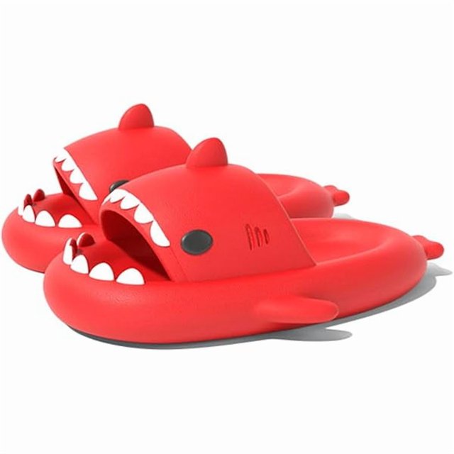 wonima44 Shark Slides for Men and Women, Cloud Fun Animal Slipper for Adult, Cozy Non-Slip Shark Sandals for Bathroom, Outdoor