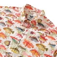 thumbnail image 5 of YIUME Men's Hawaiian Shirt Sea Ocean Fish Print Cotton Button-down Long Sleeve Aloha Shirt, 5 of 9