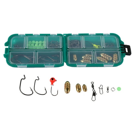 HURRISE 82pcs Versatile Accessory Texas Rig Fishing Tackle Lure  Accessory For Rock Sea Fishing,Tackle