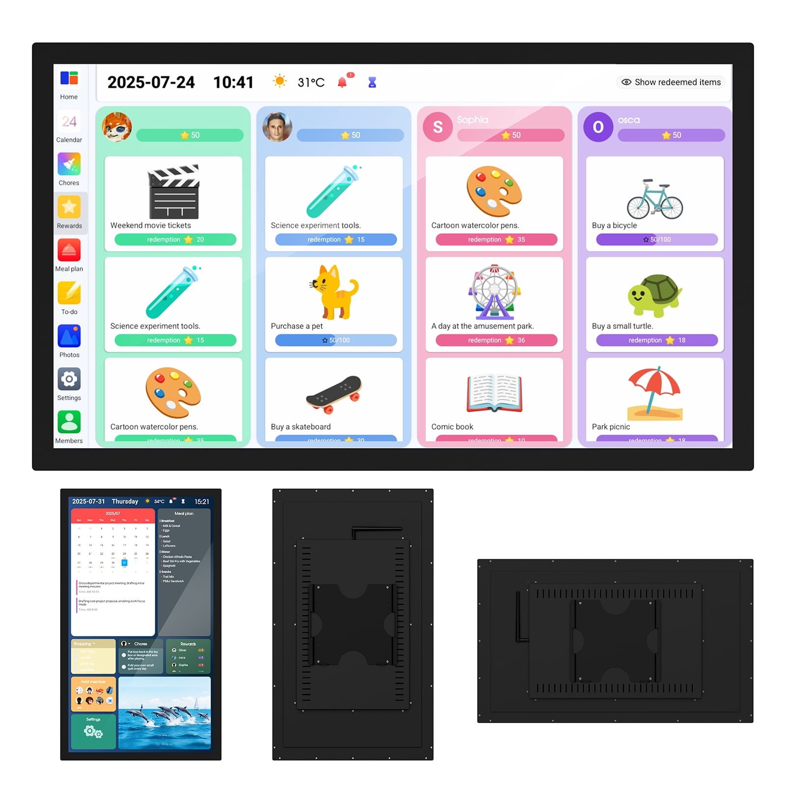 SHUO Y - Smart Digital Calendar Family Schedules Planner Chore Chart Electronic Calendar Wall Mount Touchscreen Interactive Display Screen Calendar