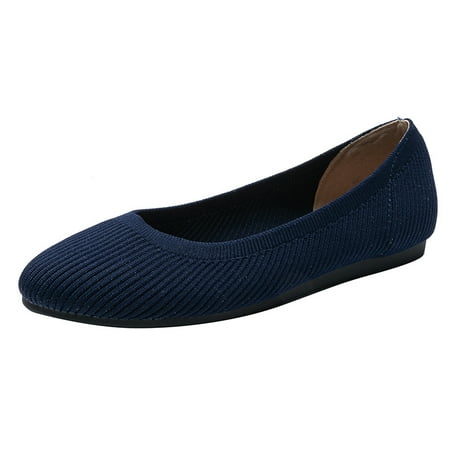 

Women‘s Breathable Knit Flat Shoes Closed Toe Slip-on Comfy Casual Shoes Women‘s Solid Color Cozy Shoes