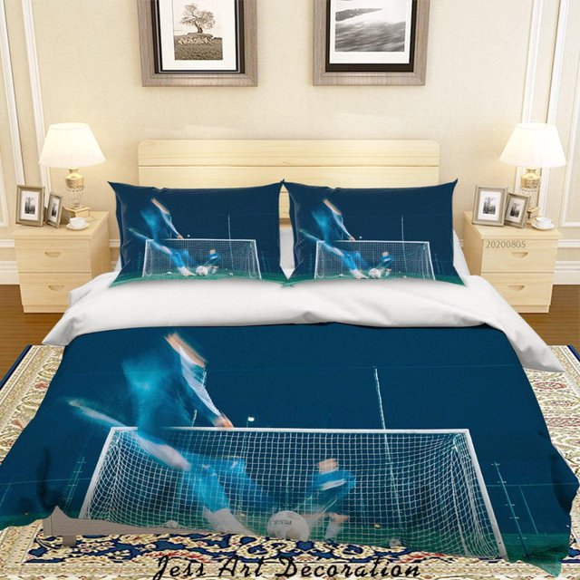 3D Football Player Quilt Cover Set Bedding Set Duvet Cover Pillowcases LXL 19