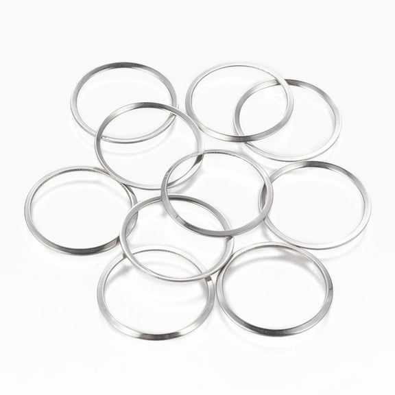 Tarnish Resistant 201 Stainless Steel Linking Rings Ring Stainless Steel color 25x1.2mm Inner Diameter: 22mm