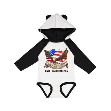 

Inktastic Memorial Day- Never Forget Our Heroes- Bald Eagle Gift Baby Boy or Baby Girl Long Sleeve Bodysuit