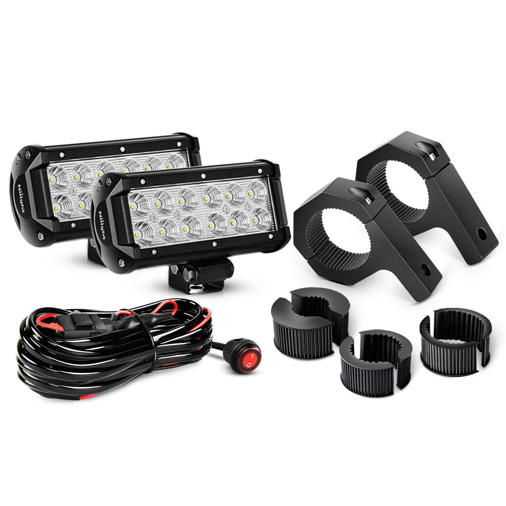 Nilight 2PCS 6.5 Inch 36W Flood LED Light Bars OffRoad Light Mounting