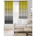 thumbnail image 2 of Yellow Gray Blackout Curtains, Light Blocking Print Window Curtains, Country Vintage Abstract Gradient Wooden Thermal Insulated Window Drapes for Living Room Kitchen Cafe 2 Panels, 84"W x 84"L, 2 of 9