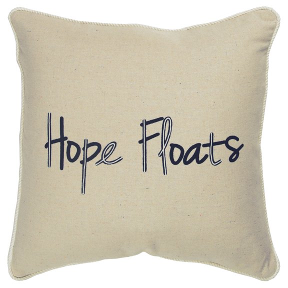 Rizzy Home Throw Pillow T15478 Blue Single Color Written 20" x 20" Square, Cover Only