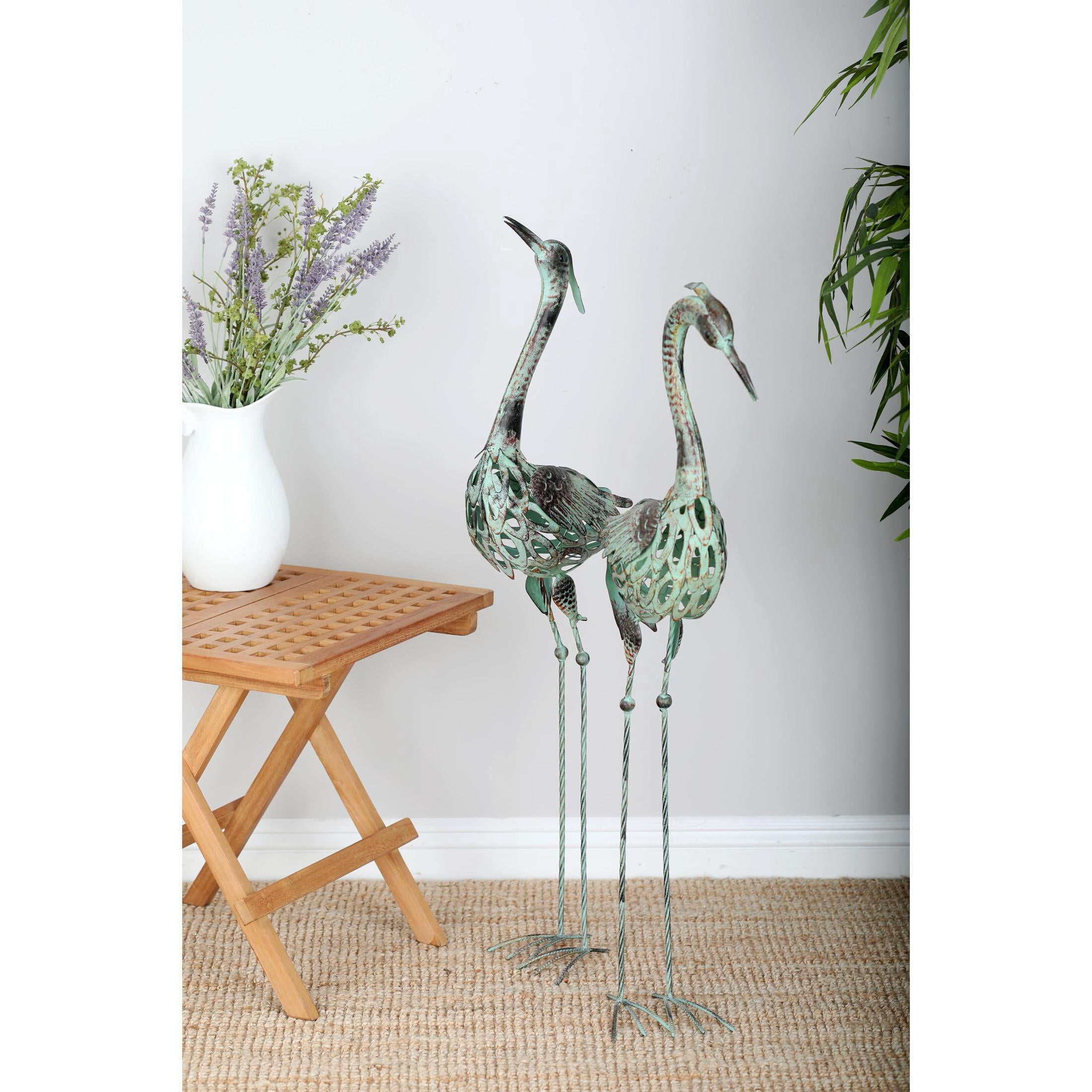 DecMode 40" Indoor Outdoor Crane Garden Sculpture (2 Pack)