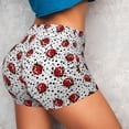 thumbnail image 4 of Salouo Red Ladybugs On Black Dotted Print Women's Athletic Shorts,Booty Shorts Biker Shorts High Waisted Elastic Workout Shorts for Yoga Gym Running Sports-X-Large, 4 of 8