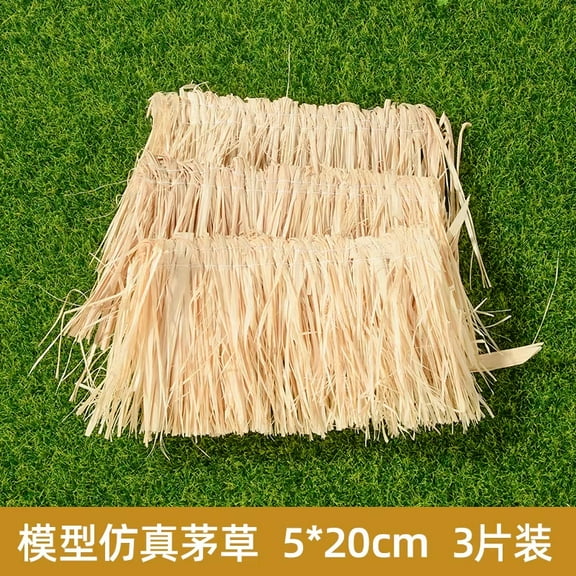 OUNONA 6Pcs Handcrafted Light Yellow Straw Thatch Rolls for Small Model Roof and Decorative Hay Bales