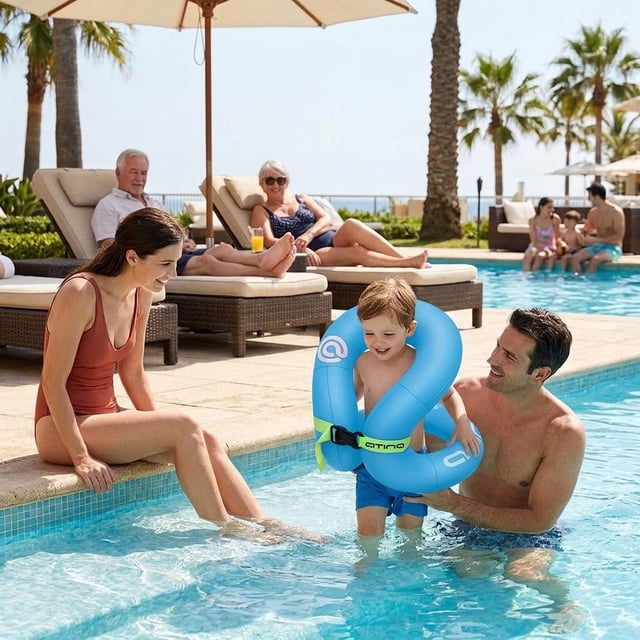 DYNWAVECA Inflatable Swim Vest Inflatable Pool Float for Beach Boys Girls Water Sports M