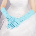 thumbnail image 1 of Fatty Farmer Classic Adult Size Long Opera Length Satin Gloves 15"（Emerald Green）, 1 of 5
