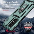 thumbnail image 5 of Samsung Galaxy a53 5G Case Heavy Duty Shockproof Full Body Protective Phone Cover,Built in Finger Ring Stable Holder Kickstand,2022 Dark Green, 5 of 17