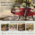 thumbnail image 6 of Round Outdoor Tablecloth with Umbrella Hole and Zipper, Red Ombre Tablecloth with Elastic Waterproof, Abstract Art Moire Ocean Waves Patio Table Covers for 31" - 35" Picnic Pool Tables, 6 of 9