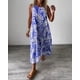 thumbnail image 1 of Generic 2025 Best Selling Women's Clothes Fashion V-neck Print Sleeveless Backless Sleeveless Dress, 1 of 1