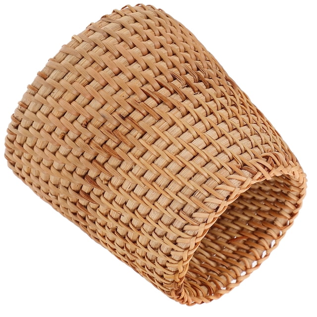 Cestas para plantas de interior, decoración de mesa de madera, tubo de almacenamiento de ratán, jarrón rústico, soporte para flores tejido, contenedor de mimbre