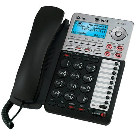 Refurbished AT&T ML17939 2-Line Speakerphone with Caller ID and Digital Answering (Best App To Hide Caller Id)