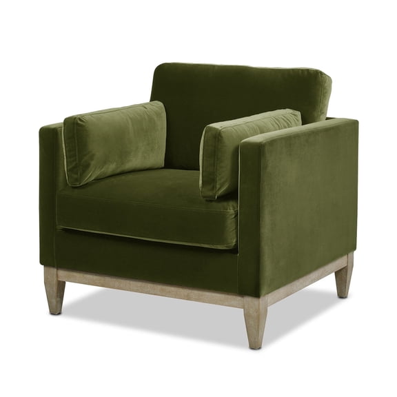 Jennifer Taylor Home Pasadena Modern Farmhouse Arm Chair, Olive Green Performance Velvet