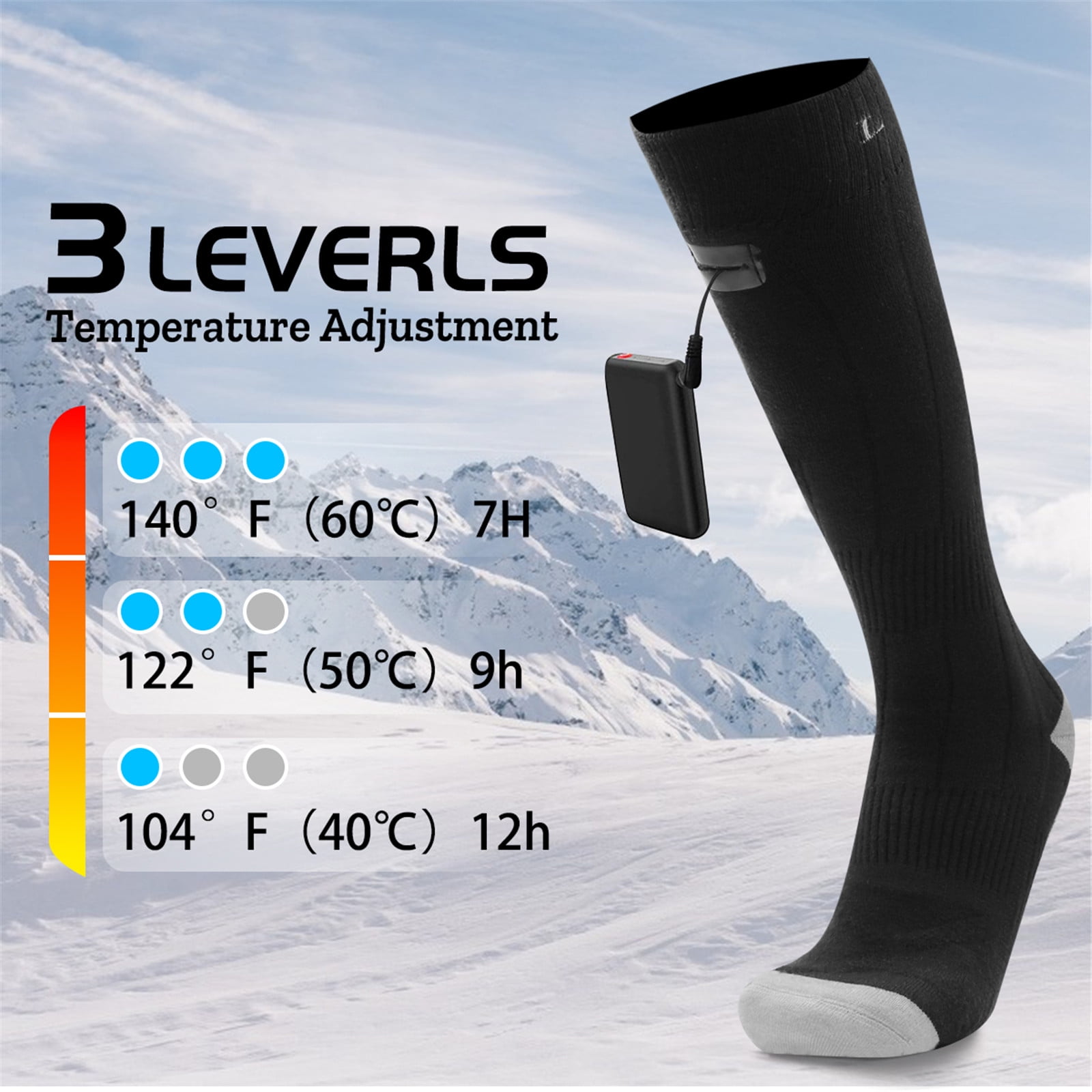 Winter Warm Cotton Socks Foot Warmers Heating Sock for Outdoor Sports Camping Skating and Skiing Fishing Motorcycling BAOTWO Heated Socks Electric Heating Socks for Men Women Cycling 