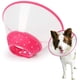 thumbnail image 1 of Collar de perro ajustable con cono para mascotas, collar acolchado transparente con borde suave transpirable, cono de plástico para cachorros que protege la recuperación de la cirugía del cuello,, 1 of 6