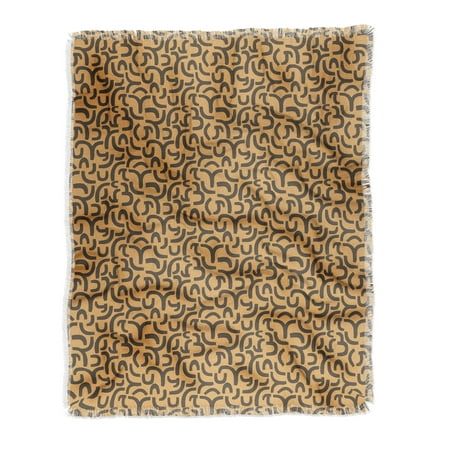 

Society6 Iveta Abolina Geometric Lines Vintage Linen Woven Throw Blanket