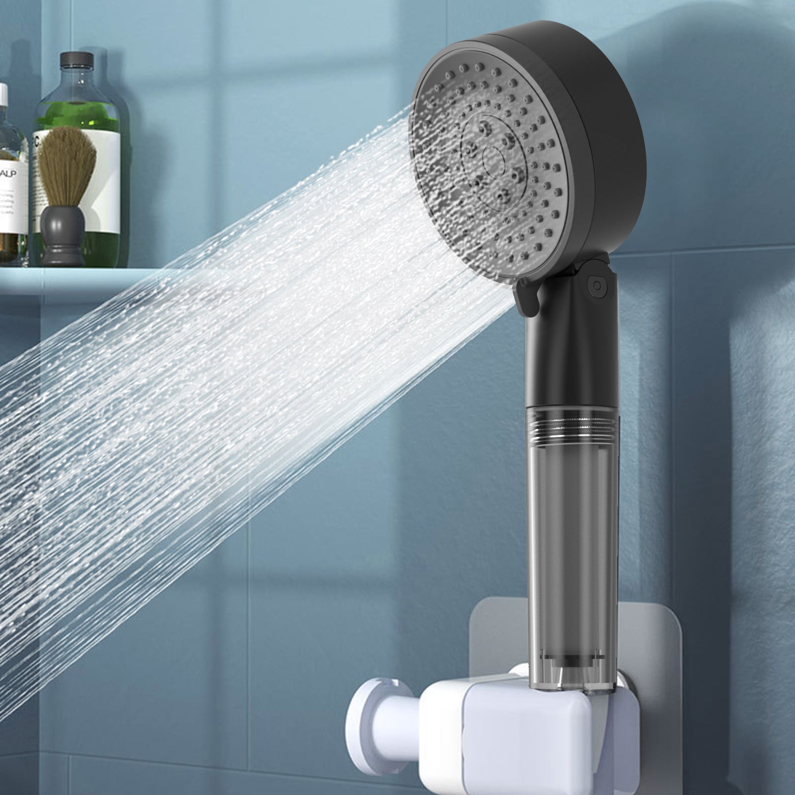 Pavezo high pressure handheld shower head with filter onoff switch
