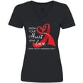 thumbnail image 3 of Inktastic Show Your Heart Some Love- Heart Health Awareness Month Women's V-Neck T-Shirt, 3 of 5