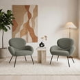 thumbnail image 3 of Modern Accent Chair, Upholstered Sherpa Reading Armchair Teddy Fabric with Metal legs for Living Room,Bedroom, 3 of 11