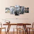thumbnail image 3 of Elephant Stock Abstract Flow Wall Art - Horizontal Multi Panel Canvas - Living Room Wall Decor - Abstract Multi Panel - Gold And Black Decor - 92" x 42", 3 of 8