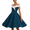 Green, variant on QSAWXQZ Women's Vintage Off-the-Shoulder Color Block Flared Midi Dress Elegant Sleeveless A Lined Party Dress for Cocktail Wedding Guest 2XL